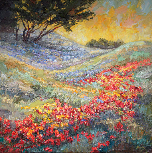 April Rhythms II (Texas Hill Country - Bluebonnets Indian Paintbrush) - Artistic Transfer, LLC