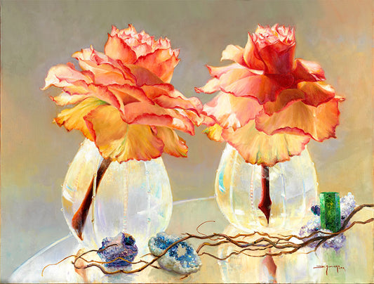 Rose Reflections with Quartz Geodes - Artistic Transfer, LLC