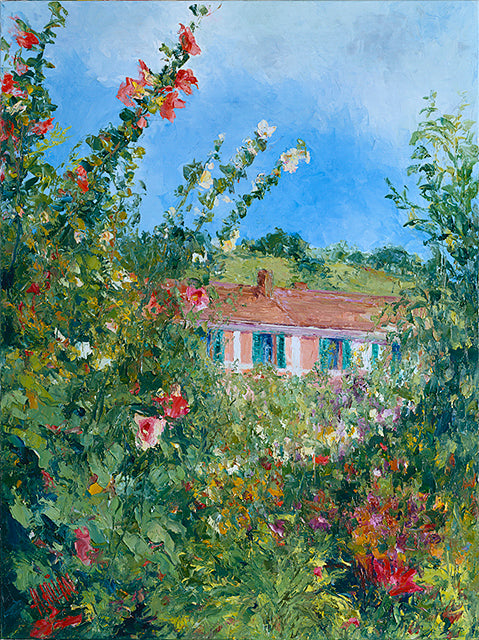 Hollyhocks Tower Over Monet's House - Artistic Transfer, LLC