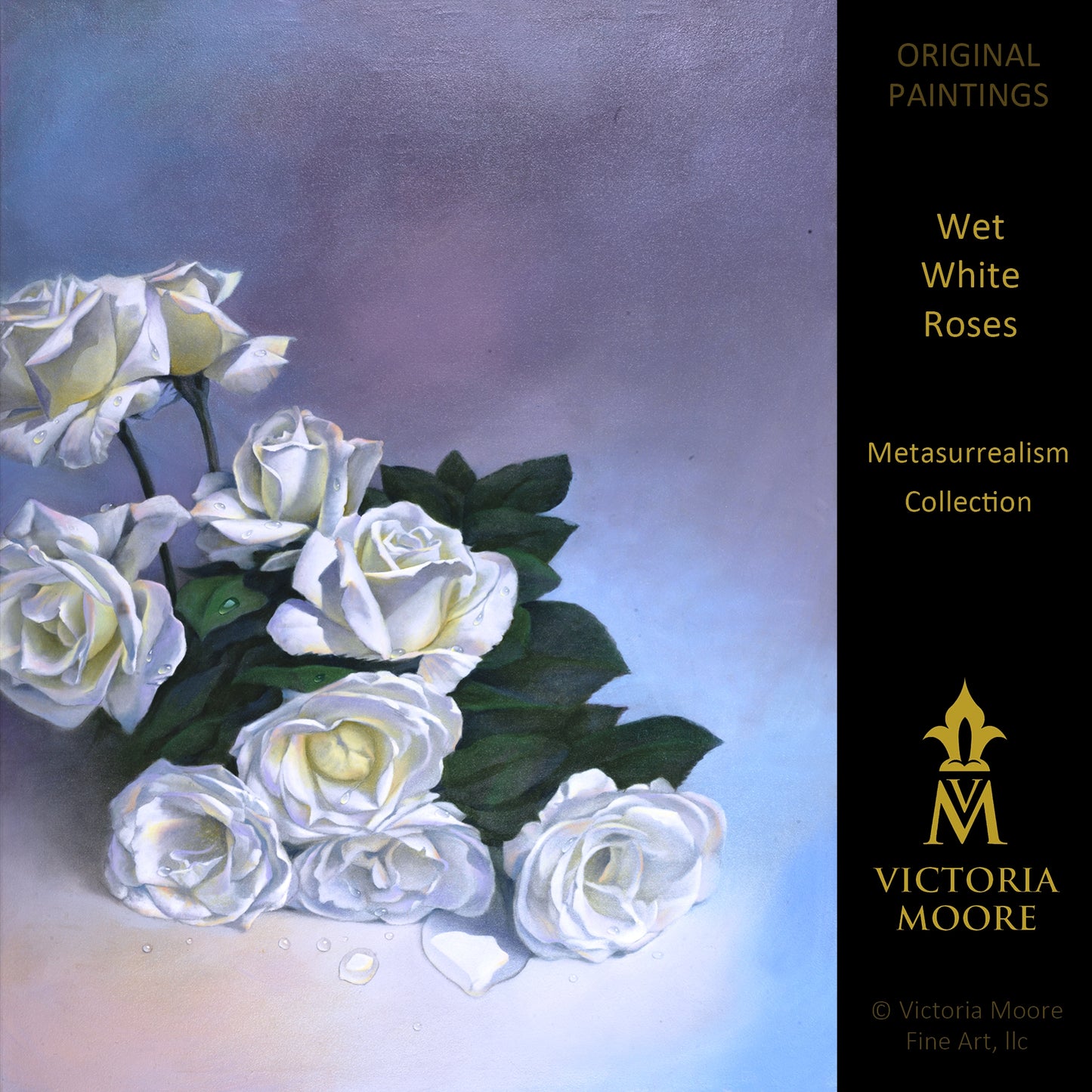 Iridescent White Roses - Artistic Transfer, LLC